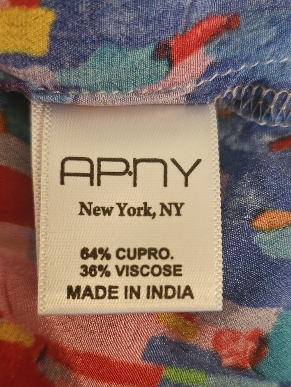 APNY Abstract Multi-Color Button-Front Blouse - Picture 8 of 9